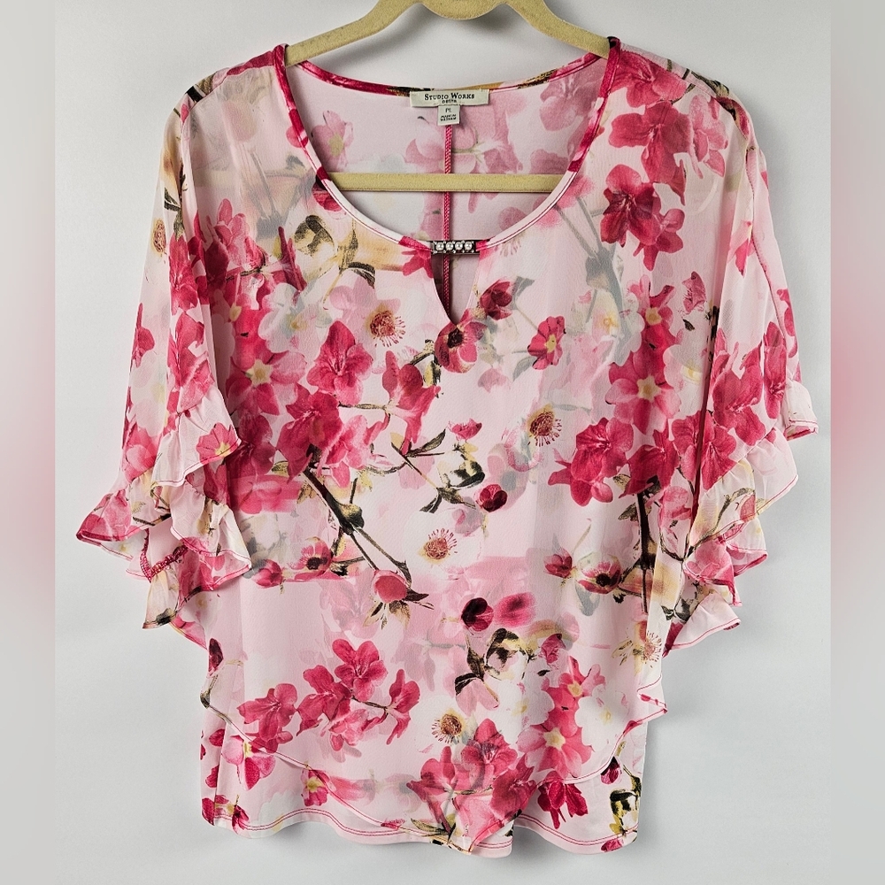 Studio Works Pink Floral Blouse